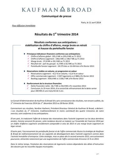 Vorschaubild Kaufman & Broad Quartalsbericht 2014-q1
