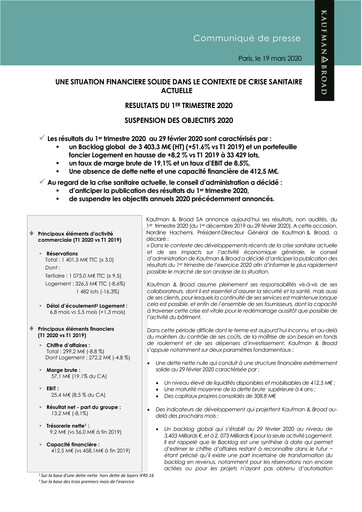 Vorschaubild Kaufman & Broad Quartalsbericht 2020-q1