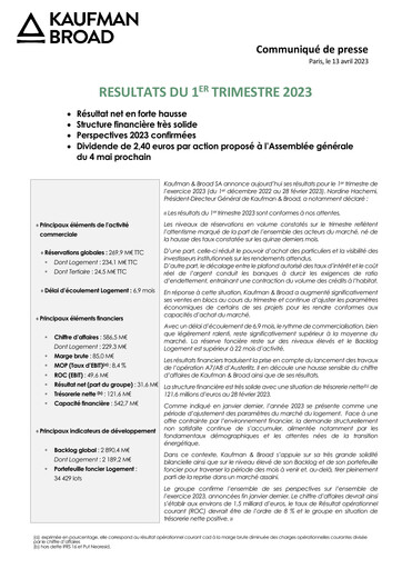 Vorschaubild Kaufman & Broad Quartalsbericht 2023-q1