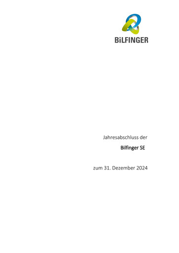 Thumbnail Bilfinger Financial Statement 2024