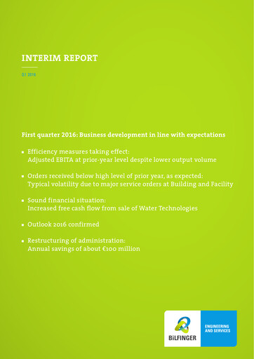 Miniature Bilfinger Rapport trimestriel 2016-q1