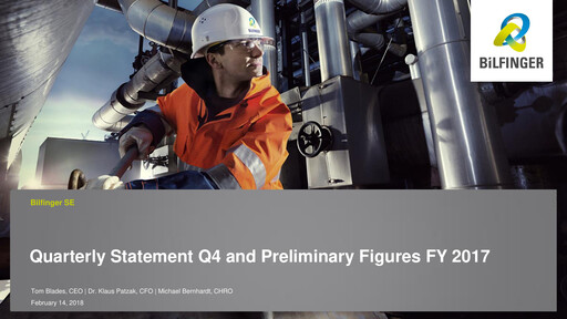 Miniature Bilfinger Rapport trimestriel 2017-q4