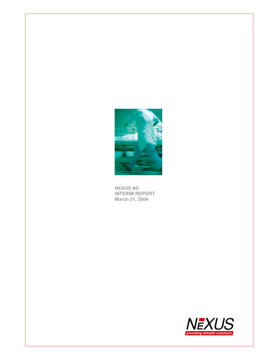 Thumbnail Nexus AG Quarterly Report 2004-q1