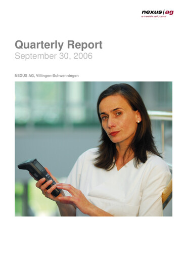 Thumbnail Nexus AG Quarterly Report 2006-q3