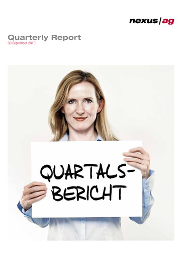 Thumbnail Nexus AG Quarterly Report 2010-q3