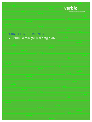 Thumbnail Verbio Annual Report 2006