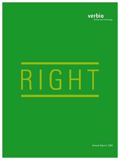 Thumbnail Verbio Annual Report 2008