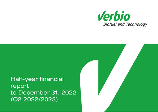 Thumbnail Verbio Half-year Report 2022-2023-h1