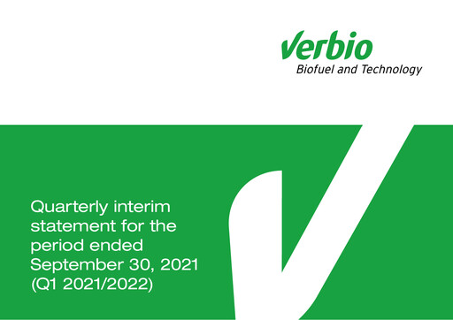 Thumbnail Verbio Quarterly Report 2021-2022-q1