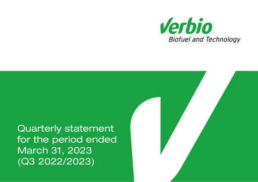 Thumbnail Verbio Quarterly Report 2022-2023-q3