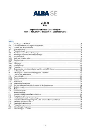 Thumbnail ALBA SE Financial Statement 2013