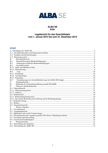 Thumbnail ALBA SE Financial Statement 2014