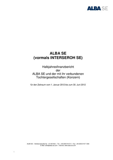 Thumbnail ALBA SE Half-year Report 2012-h1
