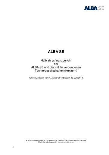 Thumbnail ALBA SE Half-year Report 2013-h1