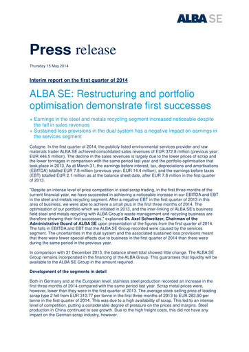 Miniature ALBA SE Rapport trimestriel 2014-q1