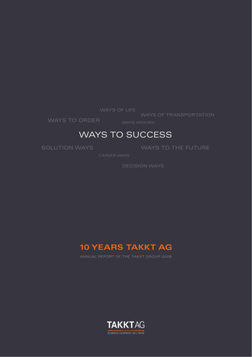 Thumbnail TAKKT AG Annual Report 2008