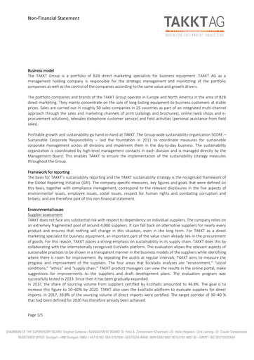 Thumbnail TAKKT AG ESG Report 2017