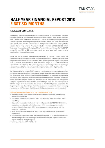 Thumbnail TAKKT AG Financial Report 2018-h1