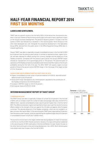 Thumbnail TAKKT AG Half-year Report 2014-h1