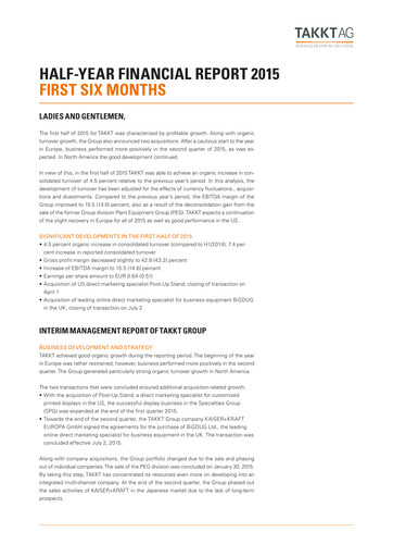 Thumbnail TAKKT AG Half-year Report 2015-h1