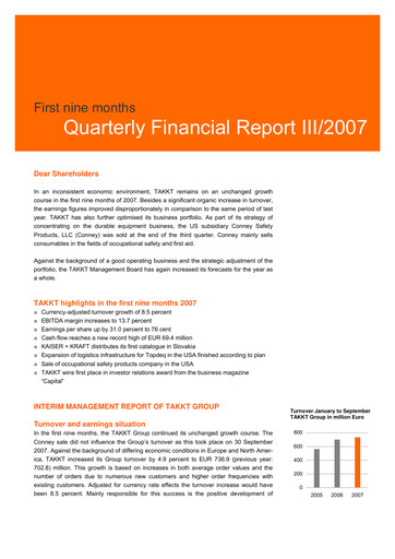 Thumbnail TAKKT AG Quarterly Report 2007-q3