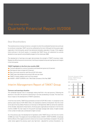 Thumbnail TAKKT AG Quarterly Report 2008-q3