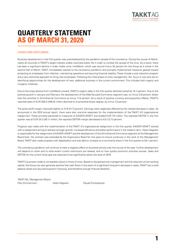 Thumbnail TAKKT AG Quarterly Report 2020-q1