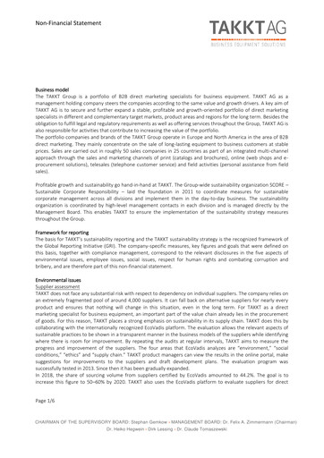 Thumbnail TAKKT AG Sustainability Report 2018