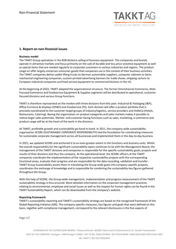 Thumbnail TAKKT AG Sustainability Report 2021