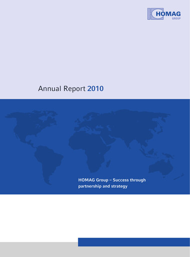 Miniature HOMAG Group Rapport annuel 2010
