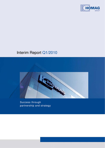 Thumbnail HOMAG Group Quarterly Report 2010-q1