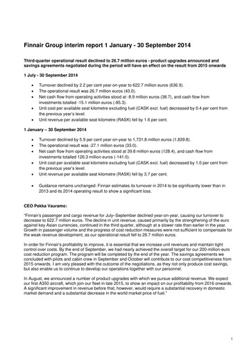 Thumbnail Finnair
 Quarterly Report 2014-q3