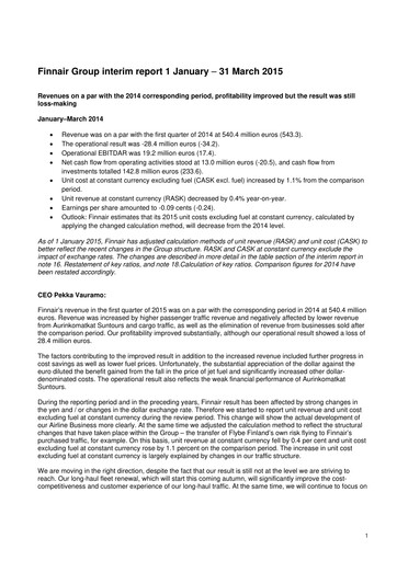 Thumbnail Finnair
 Quarterly Report 2015-q1