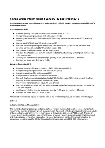 Thumbnail Finnair
 Quarterly Report 2016-q3