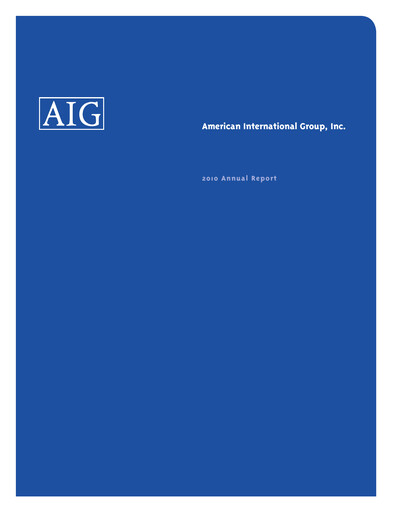 Miniature American International Group Rapport annuel 2010