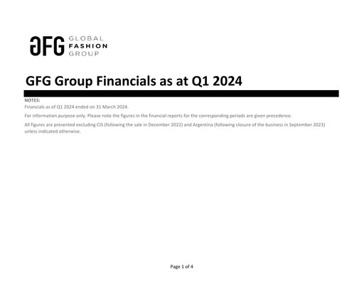 Thumbnail Global Fashion Group Quarterly Report 2024-q1