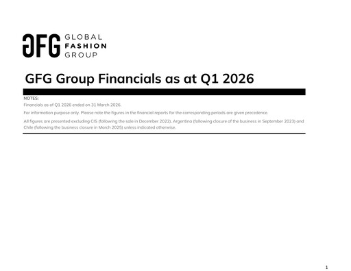 Thumbnail Global Fashion Group Quarterly Report 2026-q1