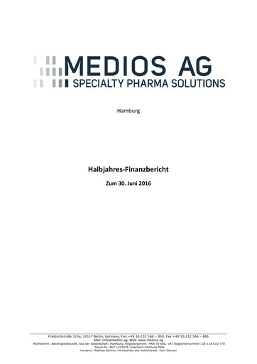 Miniature Medios AG  Rapport semestriel 2016-h1