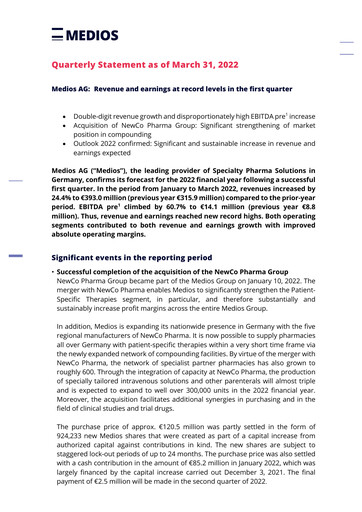 Miniature Medios AG  Rapport trimestriel 2022-q1