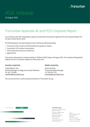 Thumbnail Transurban Annual Report 2025