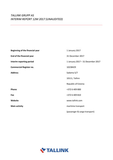 Thumbnail Tallink Grupp Financial Statement 2017