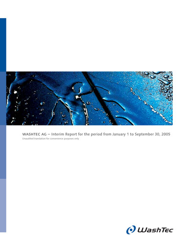 Thumbnail WashTec AG Quarterly Report 2005-q3