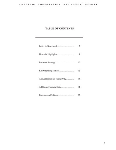 Thumbnail Amphenol Annual Report 2002