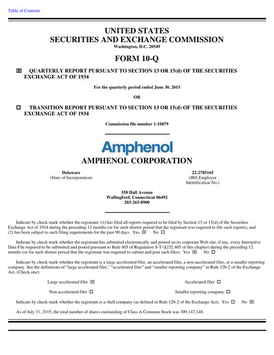 Thumbnail Amphenol Quarterly Report 2015-q2