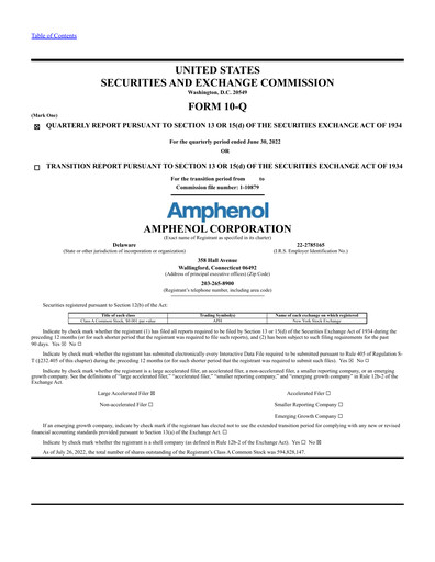 Thumbnail Amphenol Quarterly Report 2022-q2