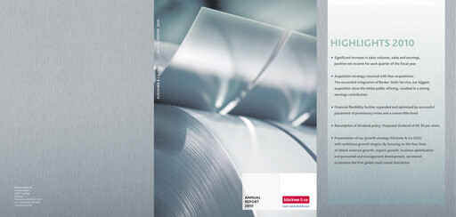 Thumbnail Klöckner & Co Annual Report 2010