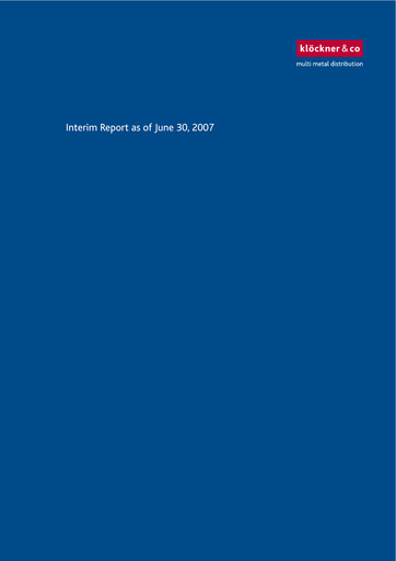 Thumbnail Klöckner & Co Half-year Report 2007-h1