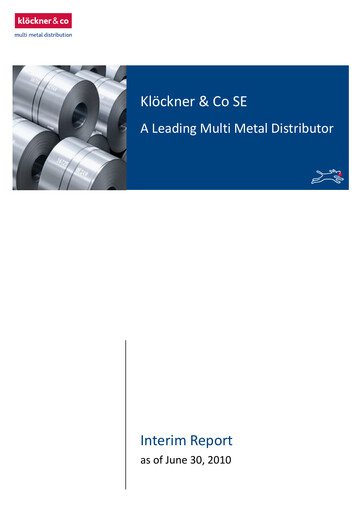 Thumbnail Klöckner & Co Half-year Report 2010-h1