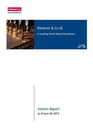 Thumbnail Klöckner & Co Half-year Report 2013-h1