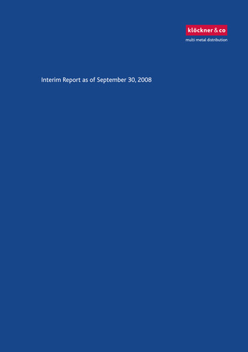 Thumbnail Klöckner & Co Quarterly Report 2008-q3